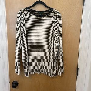 Lauren by Ralph Lauren 3x navy/ crème striped with gold detail